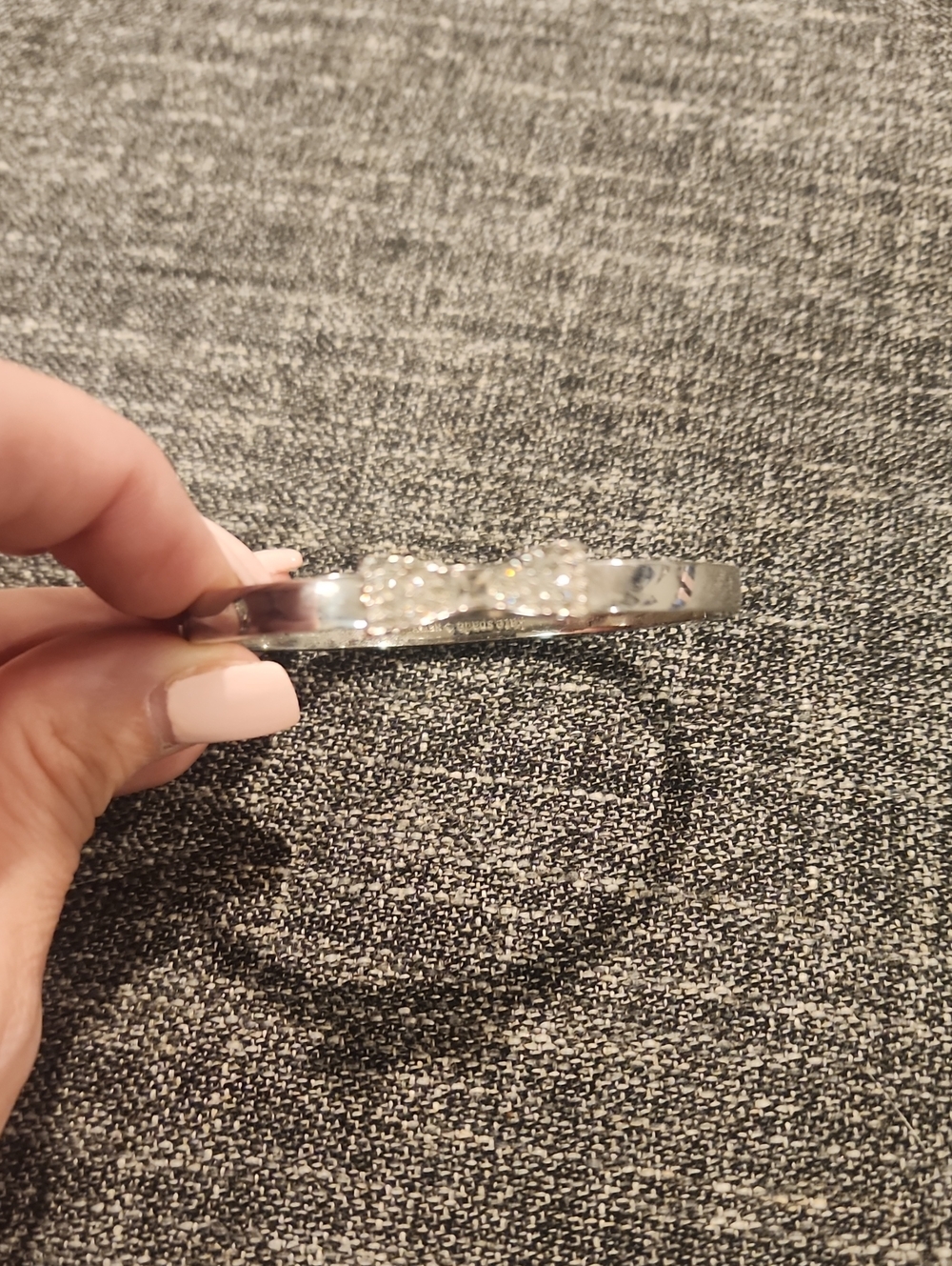 Kate Spade Silver Crystal Bow Bangle Bracelet - Women's Accessories